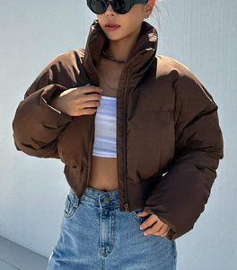 Haute qualité Simple Streetwear femmes doudoune 2024 tendances de la mode hiver épais culture bulle doudoune recadrée fermeture éclair - Product Image 6