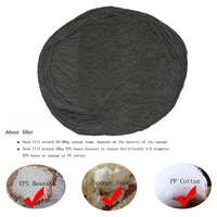 Housse de pouf géant Sofa paresseux rond et doux Meubles de salon 5-7ft Tissu de fourrure Mousse remplie de chaise Lit pour adultes