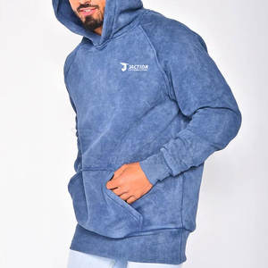Precio bajo Hombres Basics Sudadera con capucha Color sólido Diseña tu propio logotipo Cómodo Hombres Basics Acid Wash Hoodie - Product Image 3