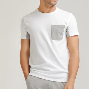 Custom Brand <b>Men's</b> Heavyweight 100% Cotton Tees with <b>Pockets</b> Luxury Raw Hem Boxy <b>T</b>-<b>Shirts</b> Screen Print Cut Sew <b>T</b>-<b>Shirt</b> - Product Image 4