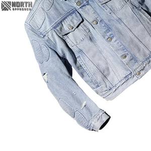 2025 veste en jean rembourrée personnalisée de luxe col rabattu avant respirant meilleure qualité Design Service OEM vestes en jean pour hommes - Product Image 3