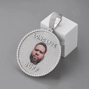 Hot Selling 10kT White Gold Hip Hop Pendant High Grade Moissanite & Round Diamonds Quality Charm Pendants - Product Image 3