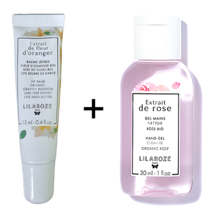 Lilaroze Paris Skin Care Set Orange Blossom <b>Lip</b> Balm with Shea Butter and Rose Extract Hand Cleansing Gel - Product Image 1