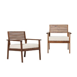 เก้าอี้เลานจ์ไม้อะคาเซียกลางแจ้งแบบนอร์ดิกทันสมัยพร้อมแขนด้านหลังไม้ระแนงสำหรับสวนร้านอาหารริมชายหาดระเบียงสวนรับประทานอาหาร - Product Image 2