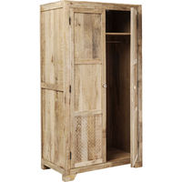 Armoire rustique en bois massif durable avec organisateur de vêtements, finition vieillie, pour chambre, salon, cuisine, salle à manger, meuble de rangement