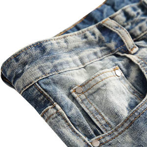 Jeans déchirés décontractés d'hiver à la mode pour hommes, pantalons confortables et respirants avec motif solide, design personnalisé, style droit - Product Image 3
