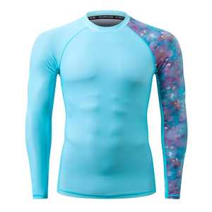 เสื้อยิมแขนยาวแบบรัดรูป ผลิตตามสั่ง สำหรับ BJJ MMA ระบายอากาศ แห้งเร็ว เป็นมิตรกับสิ่งแวดล้อม พิมพ์ลายแบบซับลิเมชั่น เสื้อรัดกล้ามเนื้อผู้ชาย รับผลิตแบบ OEM ODM - Product Image 1