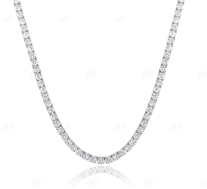 5mm 18Inch High Quality VVS Moissanite Diamond 14K White Gold Hip Hop <b>Ice</b> <b>Out</b> Tennis <b>Chain</b> For Men And Women Manufacturing India - Product Image 2