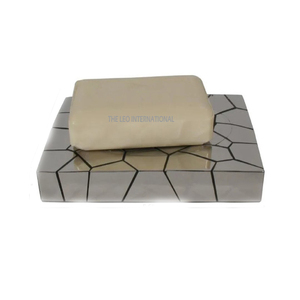 Porte-savon en métal au design moderne et innovant en acier inoxydable pour salle de bain Accessoires de salle de bain au fini or - Product Image 5