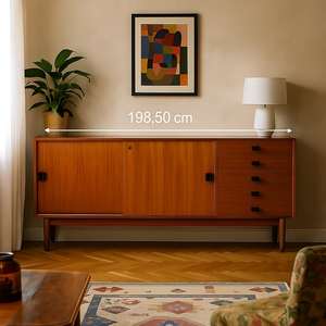 Credenza Vintage in Stile Anni '60 con Impiallacciatura in Teak Saporiti - Product Image 2