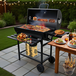 Heavy Duty Barbeque Grill Barrel Barbecue Smoker <strong>Oil</strong> <strong>Drum</strong> Charcoal <strong>Bbq</strong> Grill Offset Smoker Charcoal Grill - Product Image 2