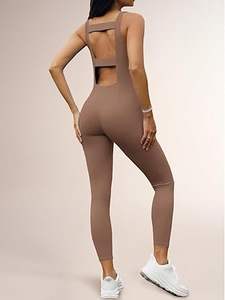 Conjunto de Yoga de dos piezas de talla grande para mujer, mono de leotardo, ajustado, transpirable, sin mangas, para gimnasio y ropa activa, traje de Yoga al por mayor - Product Image 5