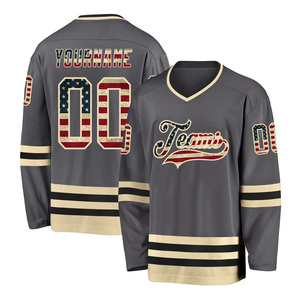 Maillot de hockey sur glace unisexe personnalisé de haute qualité, respirant, imprimé, 100 % polyester, vente en gros directe d'usine, design de col à lacets tendance - Product Image 5