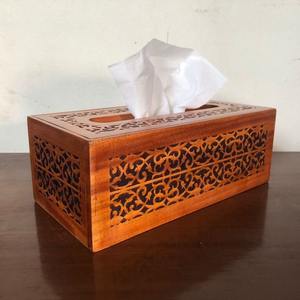 Caja de pañuelos de madera decorativa para centro de mesa de centro con detalles artísticos hechos a mano para espacios de vida clásicos - Product Image 4