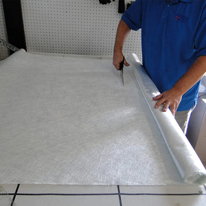 50 ''Chiều rộng 1708 hai trục sợi thủy tinh vải vải với 17Oz biaxial dệt vải khâu ở 45 độ và 8oz Mat ủng hộ - Product Image 5