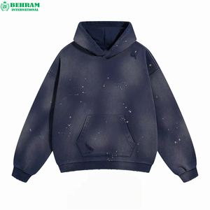 Sweat à capuche unisexe 100 % coton, vintage, délavé à l'acide, personnalisé, écologique, confortable, respirant, thermique, taille XS, faible MOQ, imprimé - Product Image 3