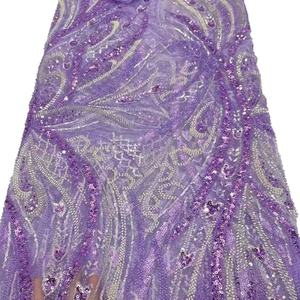 Nouveautés Sequin French Lace Swiss Voile Lace tissu coton dentelle pour hommes - Product Image 3