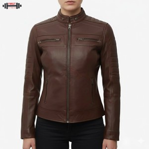 Chaqueta Bomber de Piel de Oveja 100% Genuina con Diseño Personalizado para Mujer, Estilo Moderno para la Temporada de Invierno 2025 - Product Image 1