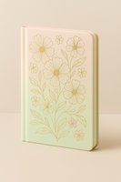 Ensemble cadeau de papeterie LABON Pastel Flower, carnet floral A5 avec stylo, autocollants, bloc-notes, ruban washi et gomme