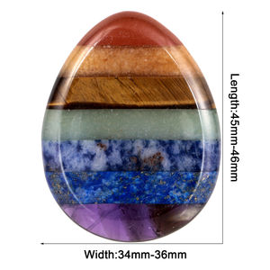 Lágrima Pulgar piedra siete chakra piedra pulgar preocupación piedra preocupación Palma natural pulgar cristal curación piedra preciosa preocupación - Product Image 3