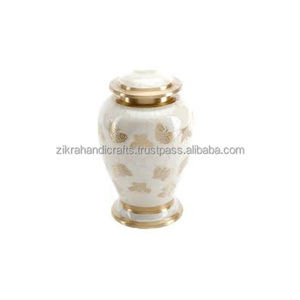 Urne commémorative en métal en laiton, décor de taille personnalisée pour les cendres humaines, meilleures créneaux d'enterrements bon marché, à vendre - Product Image 6