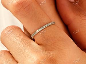 Anillo de Compromiso Eternity de Diamantes Cultivados en Laboratorio con Certificación IGI, Claridad VVS, Oro Blanco de 14K y 18K, Joyería Fina, Anillo Apilable para Ella - Product Image 3