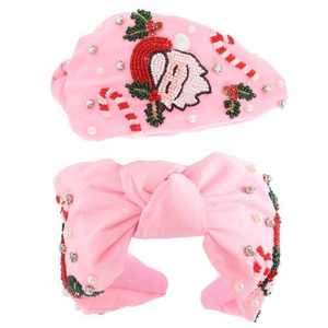 Bandeau pour cheveux pour femmes, broderie perlée faite à la main, design fantaisie multicolore, Noël, élégant, tendance, amoureux de la mode, strass - Product Image 6