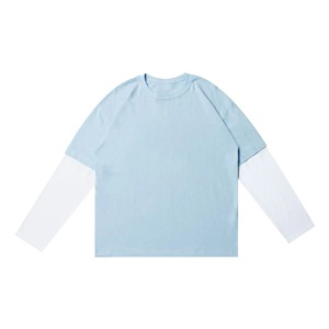 T-shirt à double manches | Mélange doux de coton et d'élasthanne Finition lavée aux enzymes | Anti-boulochage respirant extensible et parfait pour une tenue décontractée - Product Image 2