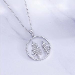 Collar con Colgante de Diamantes de Imitación VVS de Moda, Estilo Hip Hop, con Diseño de Árbol de Navidad en Plata 925 a Bajo Precio - Product Image 5