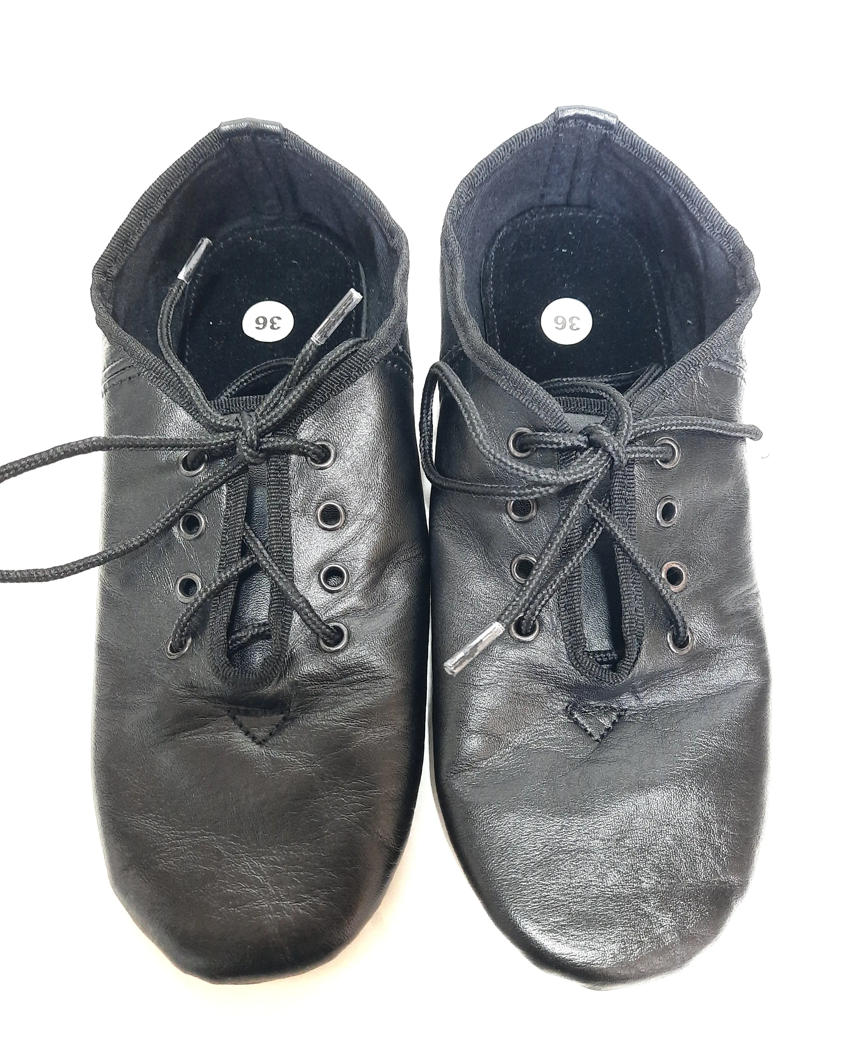 Yeni adım dans ayakkabıları dantel Up caz Eva taban uygulama çizmeler kızlar için hakiki siyah deri yumuşak taban İngiltere abd boyutları koşu ayakkabıları