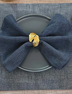 Ronds de serviette feuille d'or réglables meilleurs prix vaisselle porte-serviette décoratif pour les vacances ronds de serviette moulés décoratifs - Product Image 4