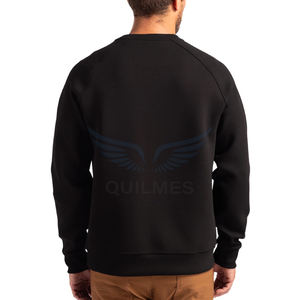 Wholesale <b>Men</b>’s Premium Black Crewneck Sweatshirt Custom Logo <b>Pullover</b> Cotton Fleece Casual Streetwear Sweatshirt - Product Image 6