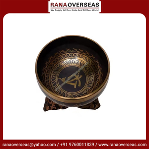 ชามร้องเพลงทรงกลมสีดำพร้อมไม้และเบาะผ้าไหมสำหรับโยคะบรรเทาความเครียดทำด้วยมือคุณภาพระดับพรีเมียม - Product Image 5