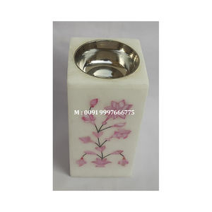 เตาเผาบาคูร์ทรงสี่เหลี่ยม ดีไซน์ใหม่ล่าสุด ประดับมุกแท้สีชมพู  ผิวมันเงา เหมาะสำหรับเป็นของขวัญ - Product Image 1