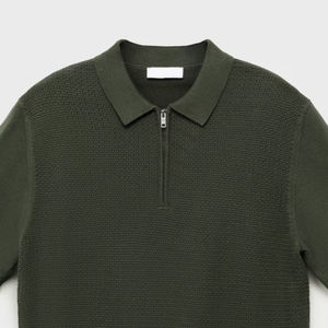 Personalizable hombres verano Casual algodón tejido para Polo medio caqui 100% Anti-retráctil antiarrugas popelina algodón impreso - Product Image 2