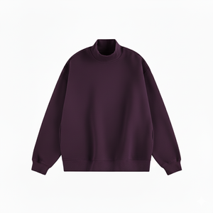 Oversized Mockneck Fleece Sweatshirt Women Cozy Soft Loose Fit Comfy Pullover Casual Minimal Korean Streetwear <b>Top</b> - Product Image 4