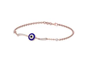 Bracelet chaîne en or rose/blanc/jaune 9 carats avec diamants pour femmes, OEM - Product Image 1