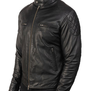 Veste en cuir pour homme sur mesure, de haute qualité, unique, personnalisée, veste de motard, longueur moyenne, épaisseur fine, veste pour homme - Product Image 2