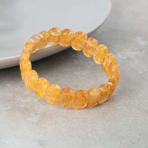 <b>Citrine</b> Natural Stone Wide Cut <b>Bracelet</b> - Product Image 2