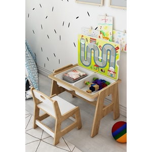 ชุดโต๊ะและเก้าอี้ไม้มอนเตสซอรี่ - พื้นที่เรียนรู้สำหรับเด็ก - Product Image 5