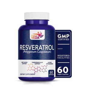 Cápsulas de resveratrol sin OGM Extracto a base de plantas naturales Premium Fórmula vegana pura Exportación al por mayor a granel de proveedor confiable - Product Image 1