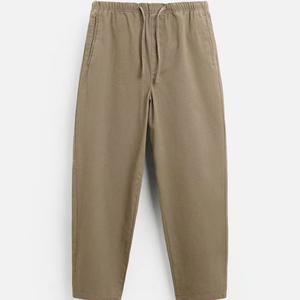 Cotton Sweatpants <b>Trousers</b> Loose Fit Sustainable Fabric <b>Light</b> Washed Heavyweight Knitted Line Pattern for Autumn - Product Image 1