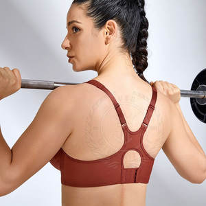 Women's Yoga Sports <b>Bra</b> Breathable Seamless High Support Push up with <b>Removable</b> <b>Pads</b> Front Logo Gym Fitness <b>Bra</b> - Product Image 3