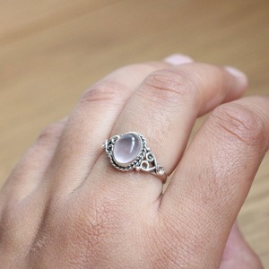 Bijoux pour femmes Bague style bohème en argent 925 Sterling Silver Rose Quartz Gemstone Trending Handmade Ring Gift For Love - Product Image 4