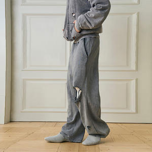 Ensembles personnalisés de 2 pièces pour hommes, streetwear délavé à l'acide, ensembles de vêtements à fermeture éclair, survêtement deux pièces pour hommes, poids lourd et vieilli - Product Image 5