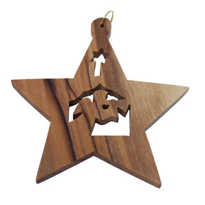 Ornements de Noël de grande taille de qualité supérieure, durables, personnalisés, artisanaux de luxe en bois d'olivier, y compris des boîtes et des enseignes murales - Product Image 1