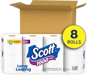 สก๊อต1000กระดาษชำระ, 8ม้วน, ปลอดภัย, 1-Ply เนื้อเยื่อห้องน้ำ - Product Image 4