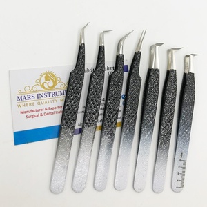 แหนบถอนขนตาปลอมสเตนเลสสีเขียว65องศาพร้อมปลายกุหลาบสีทอง - Product Image 6