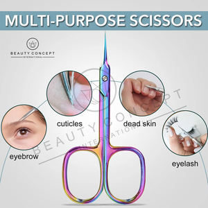 Ciseaux à cuticules Pro Smart 10 Type 3 pour droitiers en acier inoxydable, manches allongés droits, lames courbes classiques durables - Product Image 5