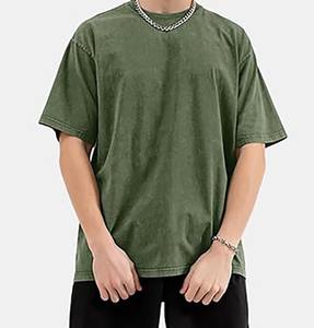 Camiseta de lavado ácido Vintage de algodón de verano de alta calidad Unisex 250gsm cuello redondo ancho manga corta estilo de hombre de gran tamaño - Product Image 2